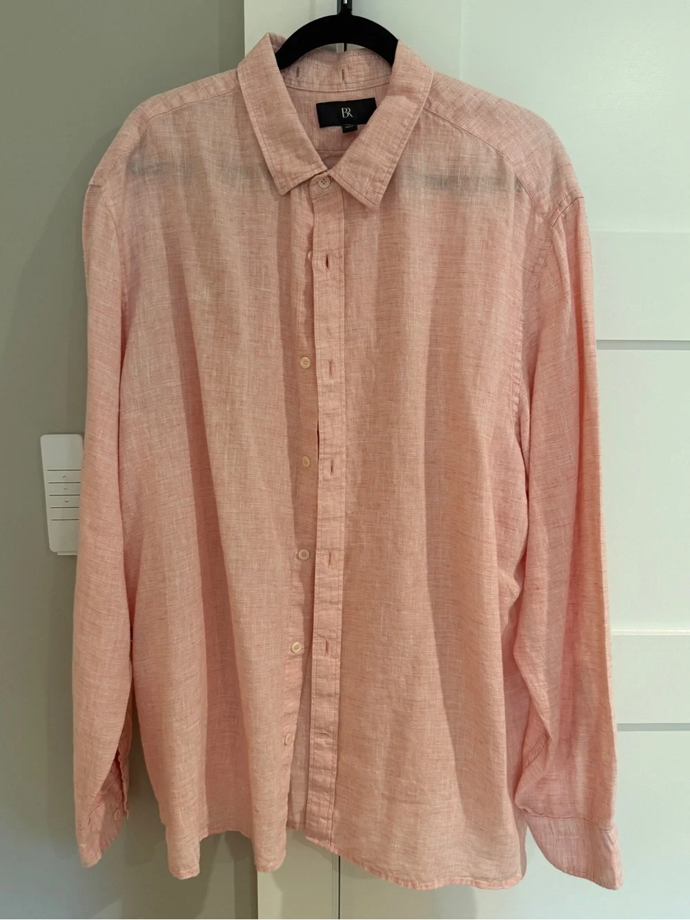 Banana Republic Men’s Standard Fit Linen Shirt Pink XXL #762184